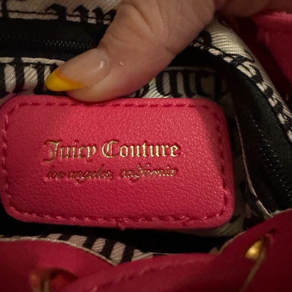 NWT Y2K Juicy Couture Pink Shoulder Beach Terry Cloth Bag with Drawstring - Picture 7 of 8